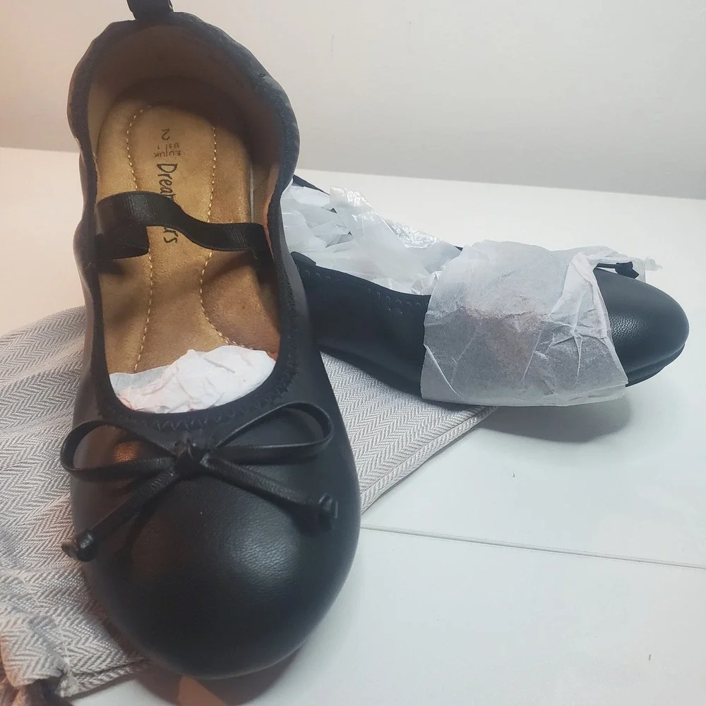 Dream Pairs Girls Black Mary Jane Ballet Flats Bow Dress Shoes KKUMFA2502 Size 2